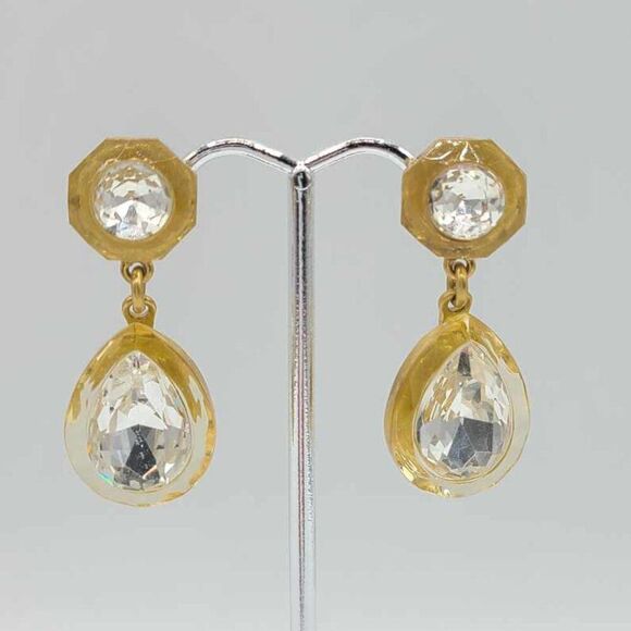 J Crew Clear Crystal Drop Earrings - Picture 7 of 7
